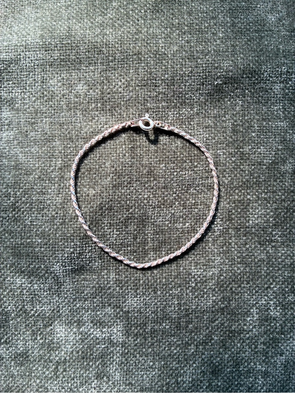Delicate Stamped Italian Silver Rope Chain Bracelet - Women Jewelry Minimalist
